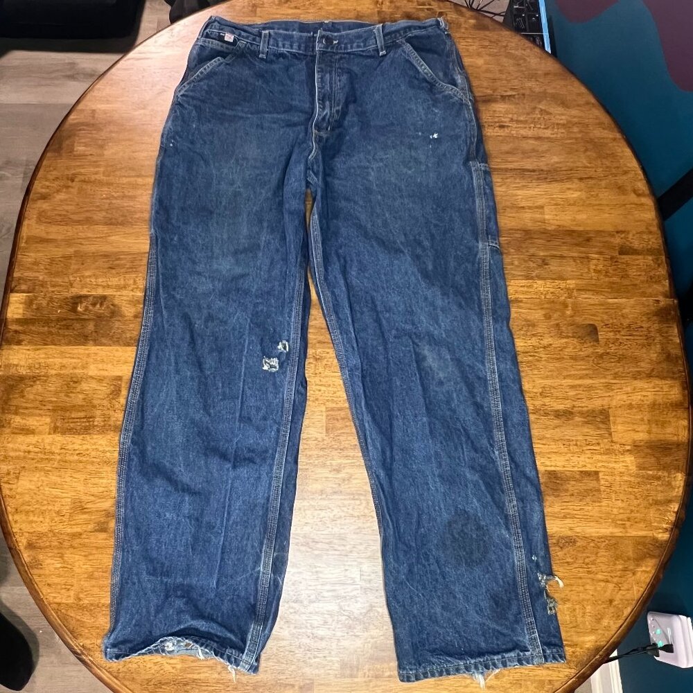 Grunge Gorpcore Distressed FR Carhartt Carpenter Denim 38x32